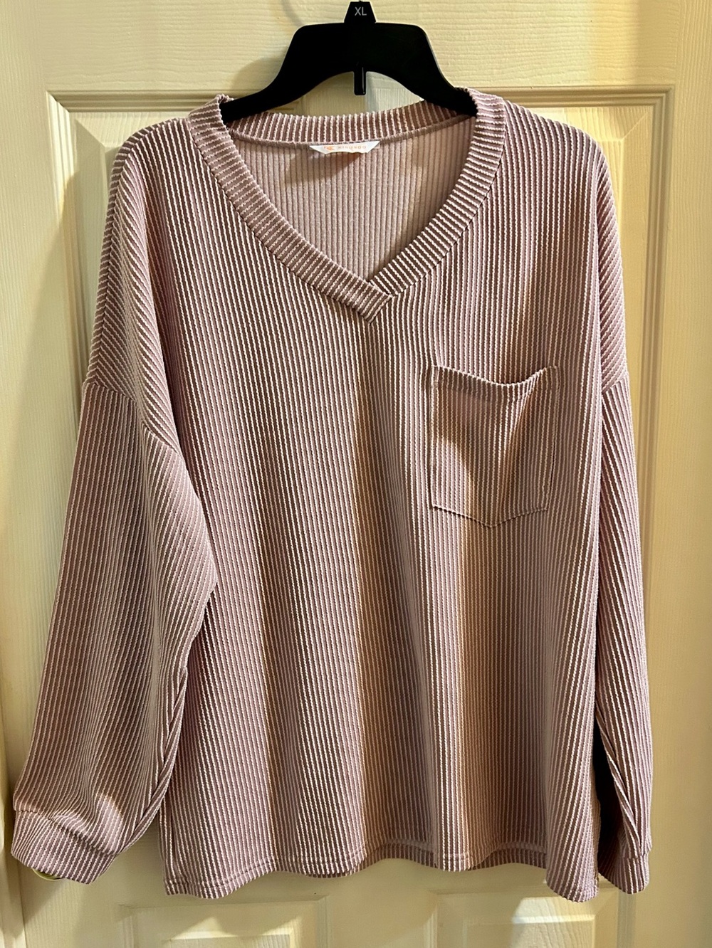 Kirundo beige Sweater Women’s Large Drop Shoulder Cozy Pullover